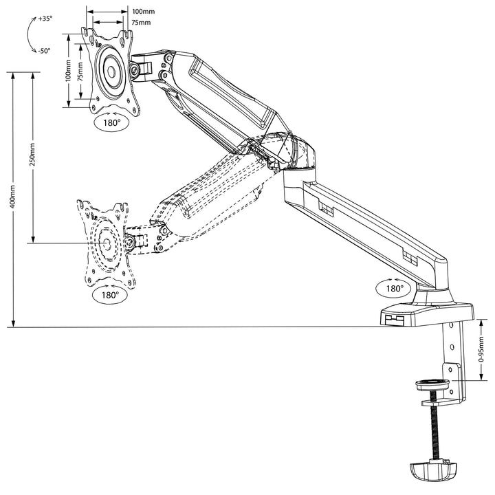 Suporte para monitor 13"- 27" 8 kg preto Maclean MC-860