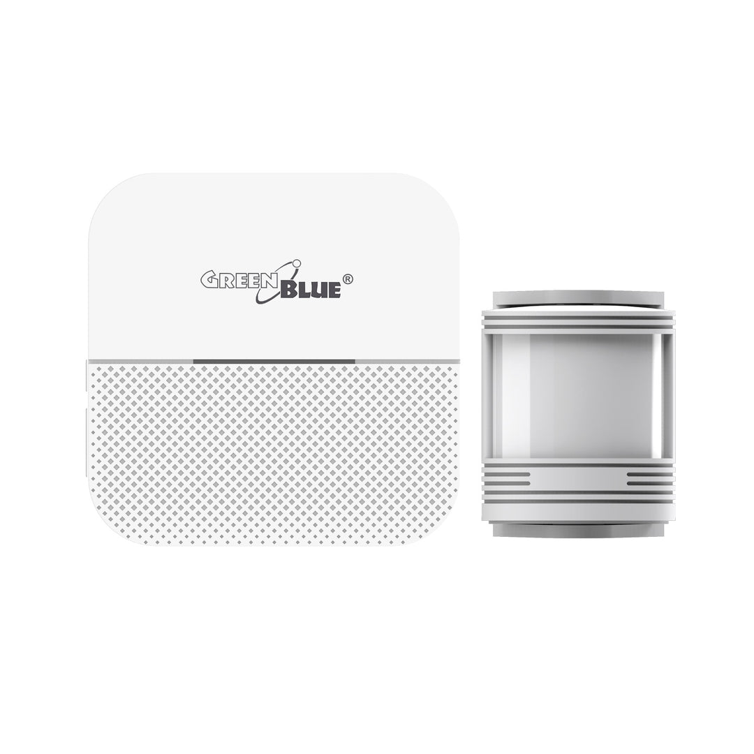Indicador de entrada sem fio com sensor de movimento e 52 melodias, 230 V, máx. 8 sensores, branco GreenBlue GB212