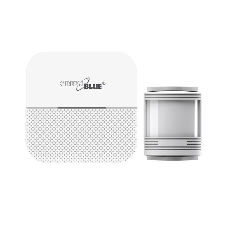 Indicador de entrada sem fio com sensor de movimento e 52 melodias, 230 V, máx. 8 sensores, branco GreenBlue GB212