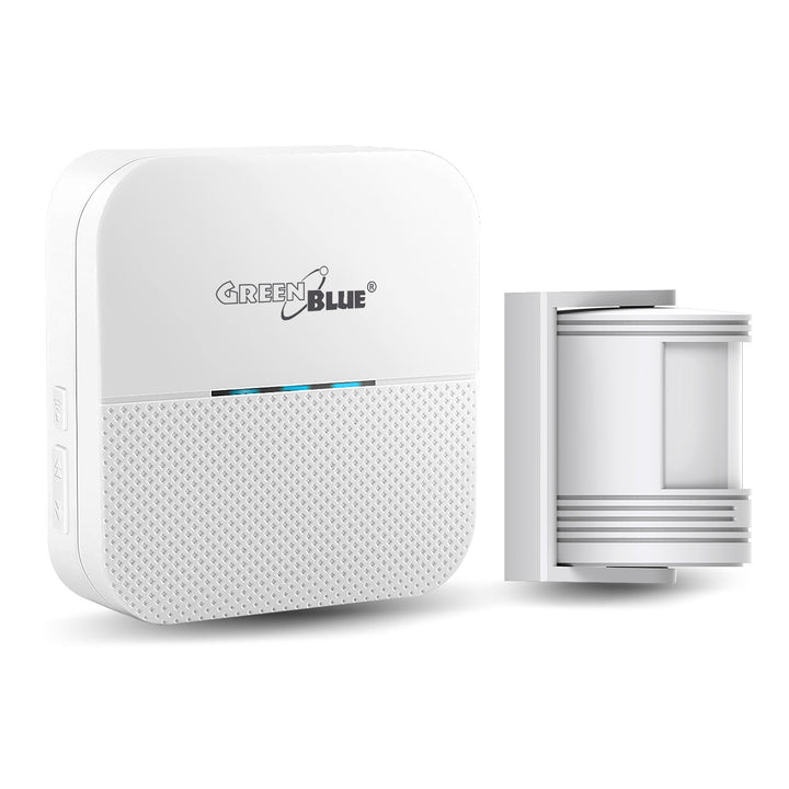 Indicador de entrada sem fio com sensor de movimento e 52 melodias, 230 V, máx. 8 sensores, branco GreenBlue GB212