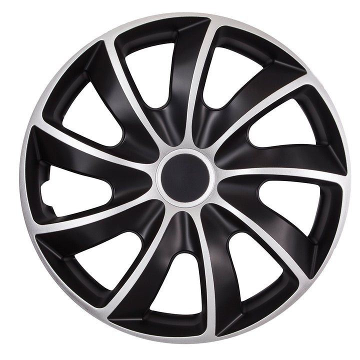 Tapacubos 17 " negro y plata set de 4 piezas NRM QUAD BICOLOR SILVER BLACK