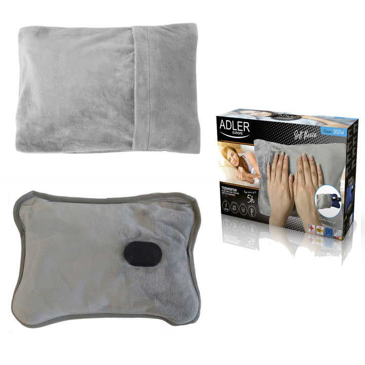 Adler AD 7427 Botella de agua caliente eléctrica con funda de felpa suave