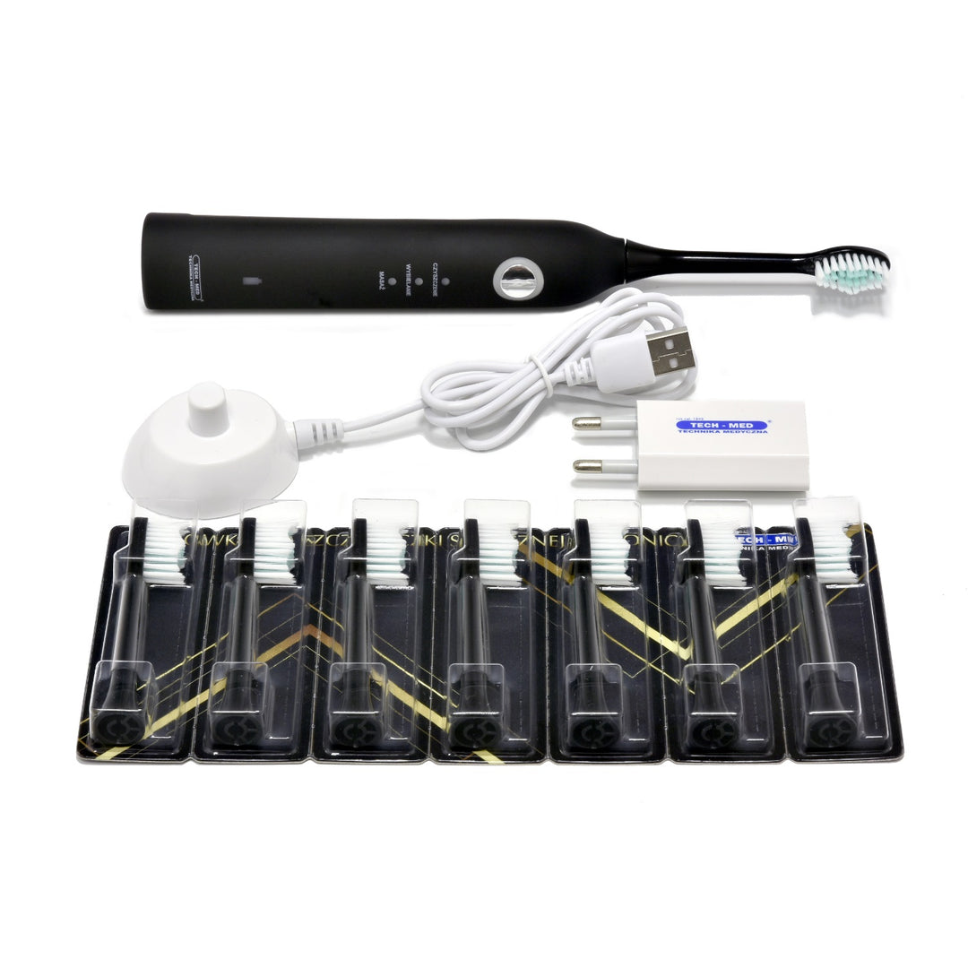 TM-SONIC CEPILLO DENTAL SÓNICO TECH-MED 8 PUNTAS negro