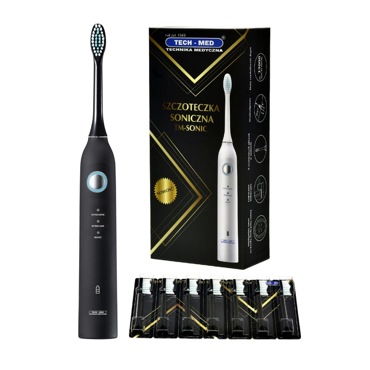 TM-SONIC CEPILLO DENTAL SÓNICO TECH-MED 8 PUNTAS negro