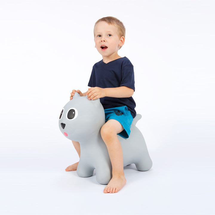 Tootina grey kitty - juguete inflable de salto para niños
