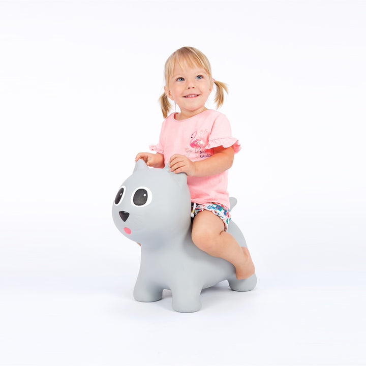Tootina grey kitty - juguete inflable de salto para niños