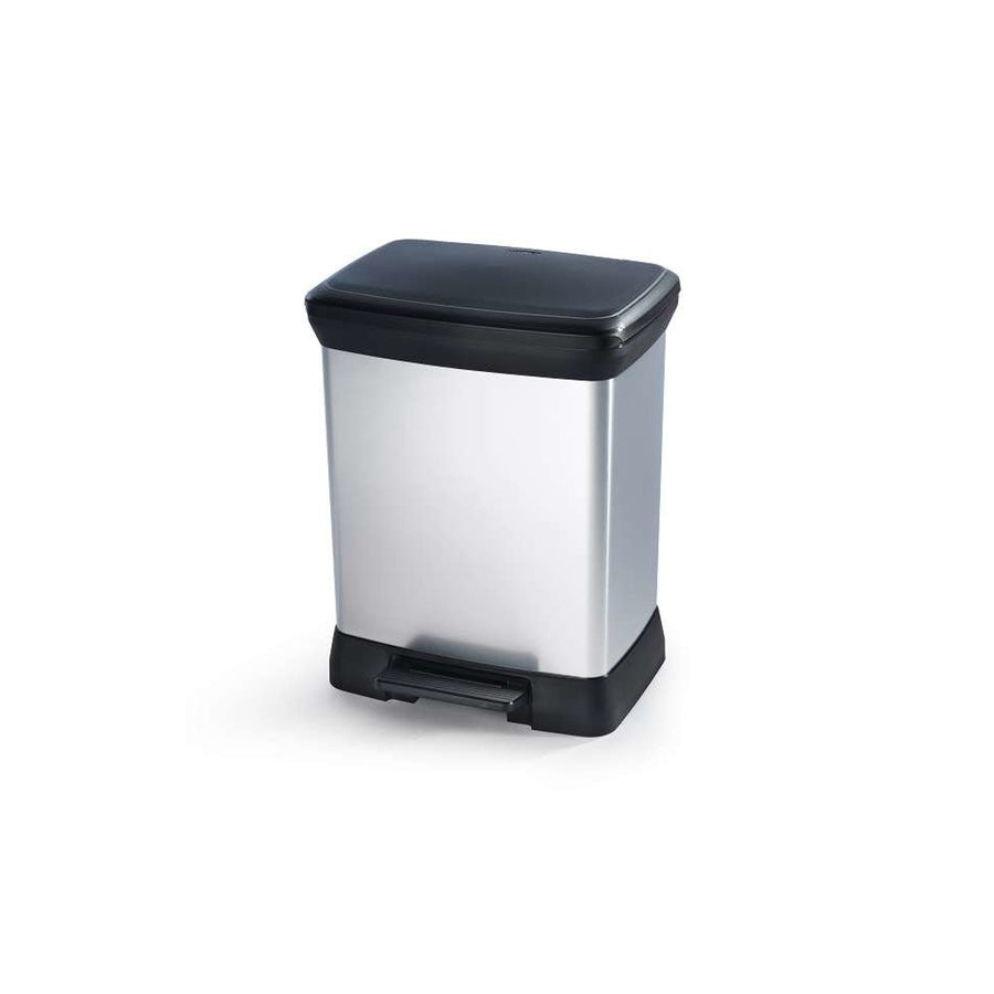 Cesta con pedal para segregación Curver Deco Bin metalizado 10 + 18L