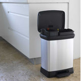 Cesta con pedal para segregación Curver Deco Bin metalizado 10 + 18L