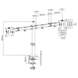 Soporte de escritorio para 2 monitores LCD de 17-32 " 2x 8 kg (máximo 16 kg) VESA 75x75 y 100x100 Maclean MC-884