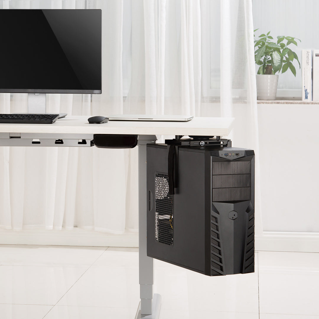 Suporte de montagem vertical para computador sob a mesa ajustável máx. 10kg Maclean MC-885 B preto