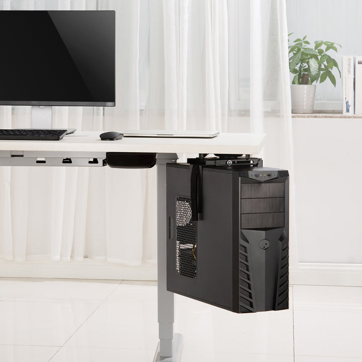 Suporte de montagem vertical para computador sob a mesa ajustável máx. 10kg Maclean MC-885 B preto