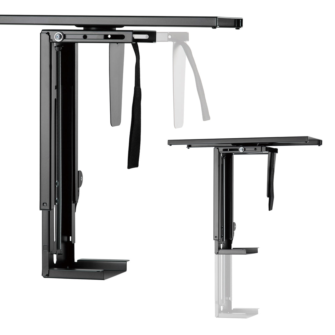 Suporte de montagem vertical para computador sob a mesa ajustável máx. 10kg Maclean MC-885 B preto