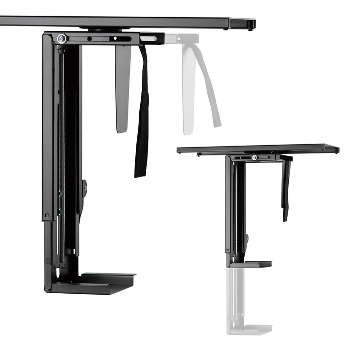 Suporte de montagem vertical para computador sob a mesa ajustável máx. 10kg Maclean MC-885 B preto