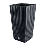 Pote com tanque de imitação de rattan natural Rato Square DRTS400-S433 - antracite