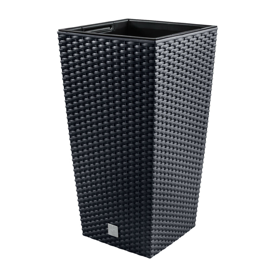 Pote com tanque de imitação de rattan natural Rato Square DRTS400-S433 - antracite