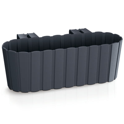 Varanda trilhos vaso de flores pendurado caixa cerca flor caixa varanda plantador 4.9l 383x212x130mm boardee gancho