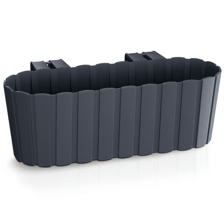 Varanda trilhos vaso de flores pendurado caixa cerca flor caixa varanda plantador 4.9l 383x212x130mm boardee gancho