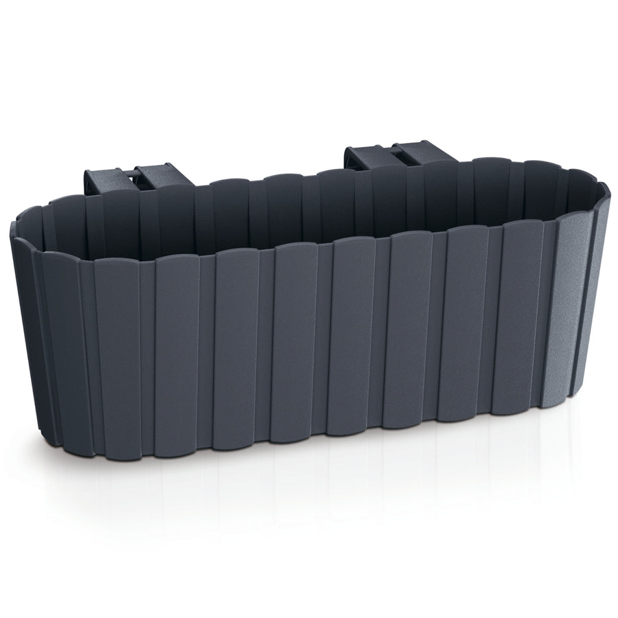 Varanda trilhos vaso de flores pendurado caixa cerca flor caixa varanda plantador 4.9l 383x212x130mm boardee gancho