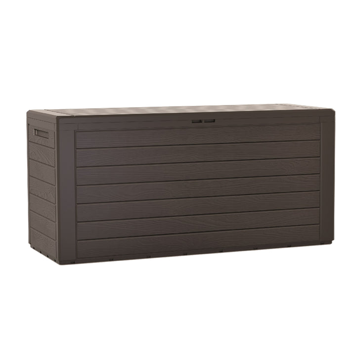 Woodebox caixa de jardim almofada baú de jardim com fechadura (280 litros, umber)