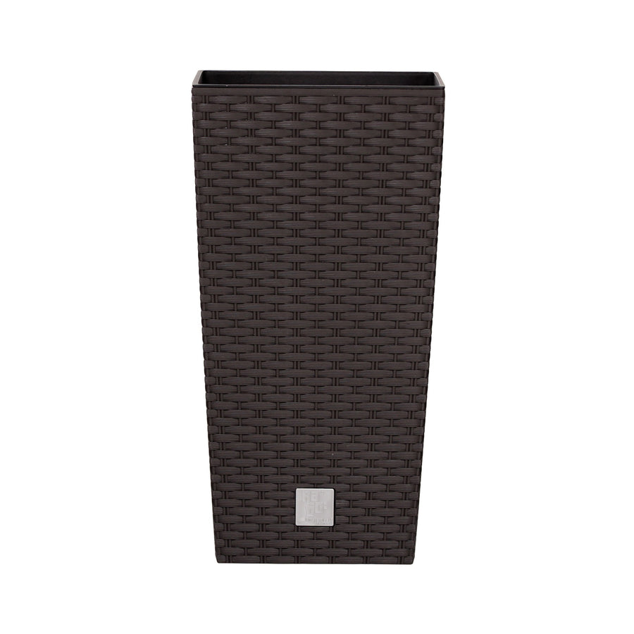 Pote de imitação de rattan natural Rato Square DRTS325-440U com tanque - cor âmbar