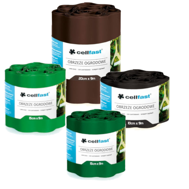 Borda de jardim ondulada de plástico impermeável e flexível 10cm x 9m Cellfast Verde