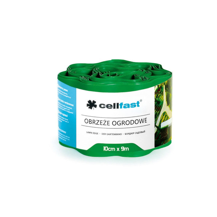 Borda de jardim ondulada de plástico impermeável e flexível 10cm x 9m Cellfast Verde