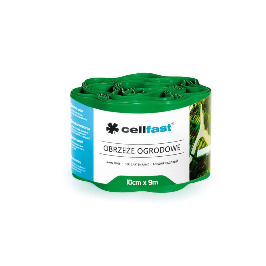 Borda de jardim ondulada de plástico impermeável e flexível 10cm x 9m Cellfast Verde