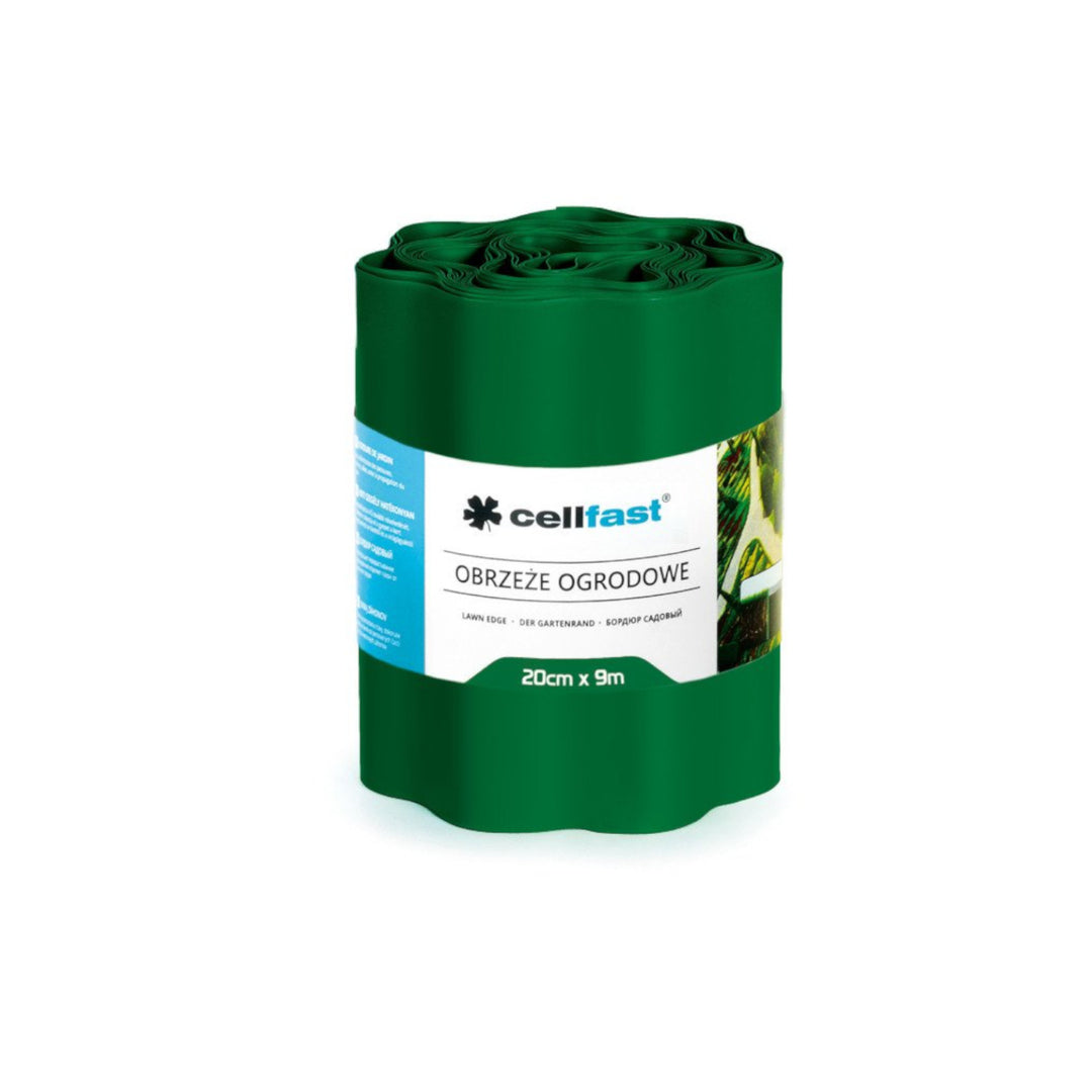 Borde de jardín ondulado de 20 cm x 9 m Cellfast verde oscuro