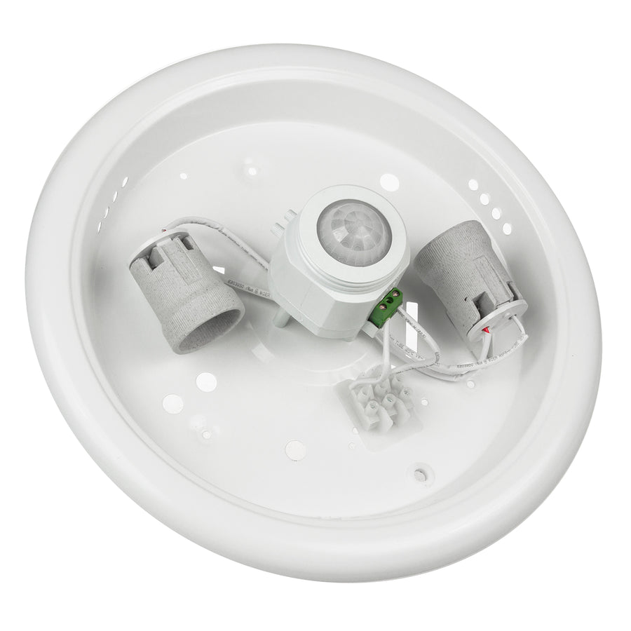 Plafon com sensor PIR e fonte de luz substituível 2x máx. 40W com base E27, 220-240V ~ 50 / 60Hz MCE324