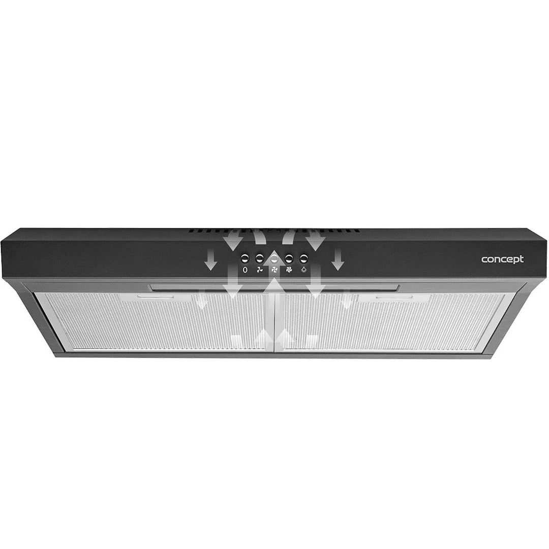 Campana ultra delgada de 60 cm debajo de la copa Concept OPP1260BC negro