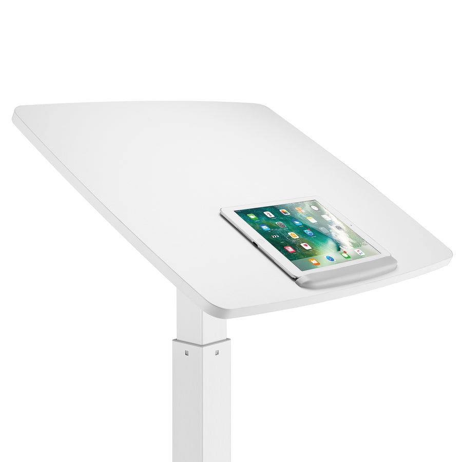 Mesa para laptop ajustável em altura com rodas Mesa de pé Elevador a gás Altura ajustável até um máximo de 113 cm 30 graus Inclinável Carregável até 8 kg