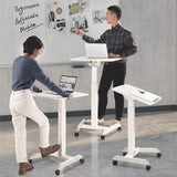 Mesa para laptop ajustável em altura com rodas Mesa de pé Elevador a gás Altura ajustável até um máximo de 113 cm 30 graus Inclinável Carregável até 8 kg