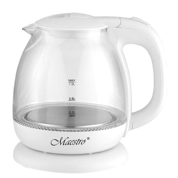 Chaleira Elétrica de Vidro Iluminada Maestro MR055 1L - Branco