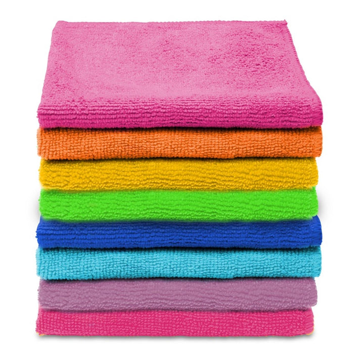 Vileda - Conjunto de 8 panos de microfibra em diversas cores, 30 x 30 cm, 8 unidades