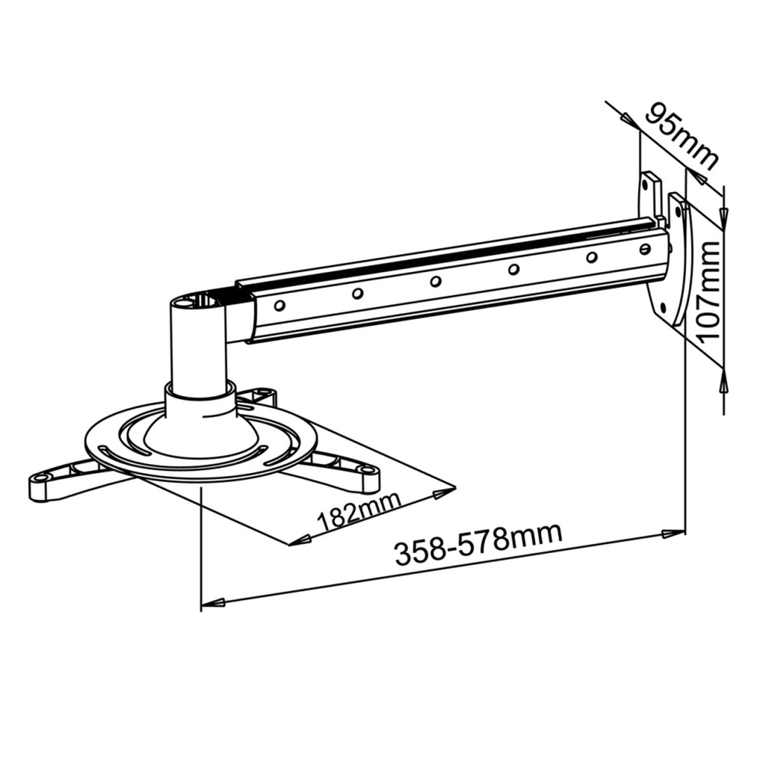 Suporte de parede universal para projetor Art P-103 36-58cm