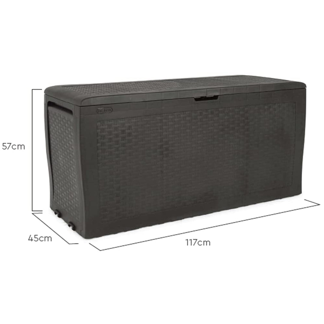 Keter Samoa Caixa de jardim em rattan 270L antracite Keter