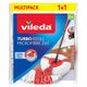 Cabeça de reposição 2 em 1 para Vileda Easy Wring &amp; Clean Turbo, vermelho/branco Vileda Turbo