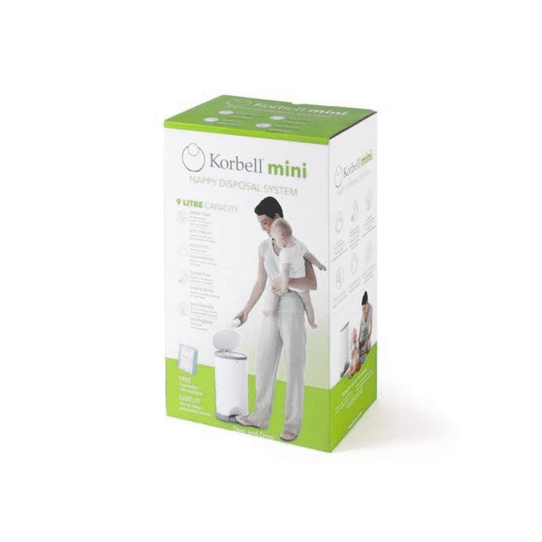 Recipiente para desechos de pañales Korbell 9L + inserto de aluminio reemplazable para aprox.150 pañales