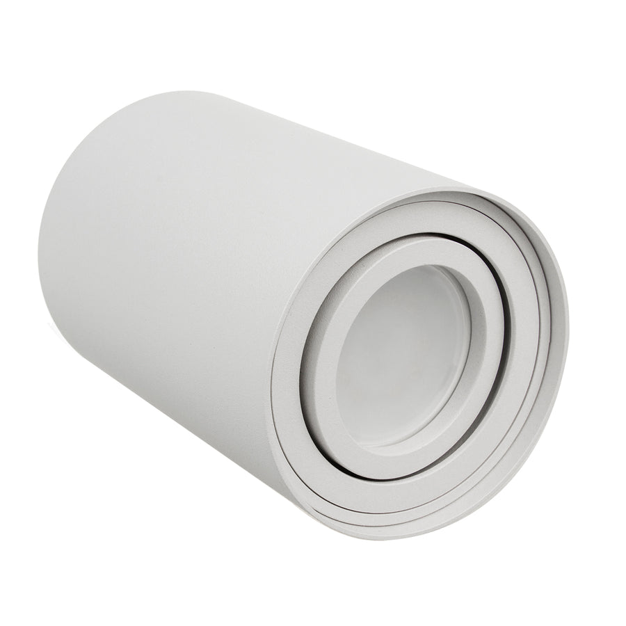 Spot de teto ajustável com casquilho GU10 para lâmpadas LED e halógenas até 40W para montagem saliente, branco, 80x115mm, alumínio MCE422 W