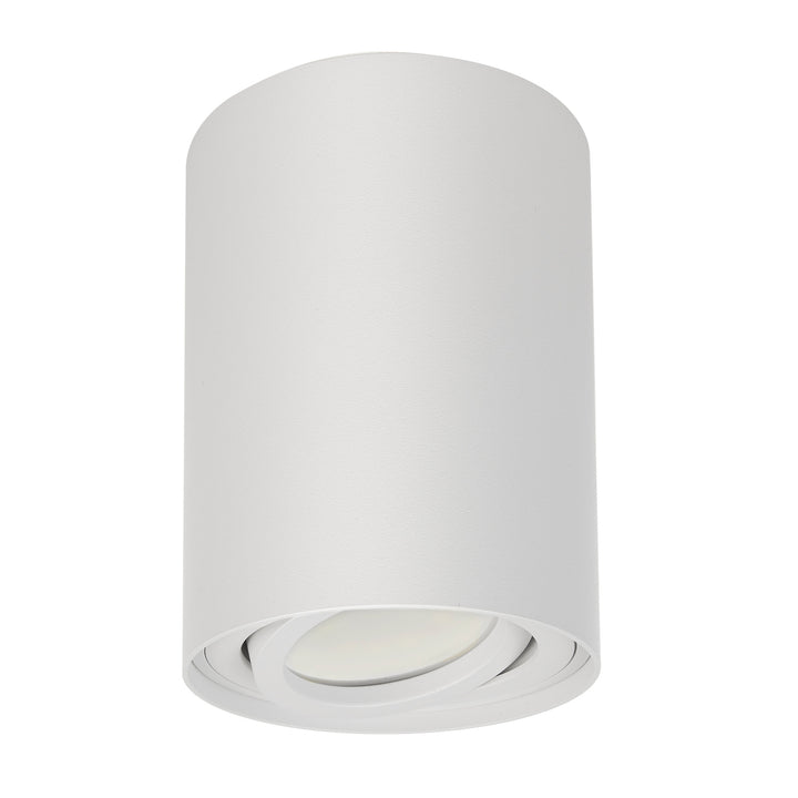 Foco de techo orientable con casquillo GU10 para lámparas LED y halógenas hasta 40W para montaje en superficie, blanco, 80x115mm, aluminio MCE422 W