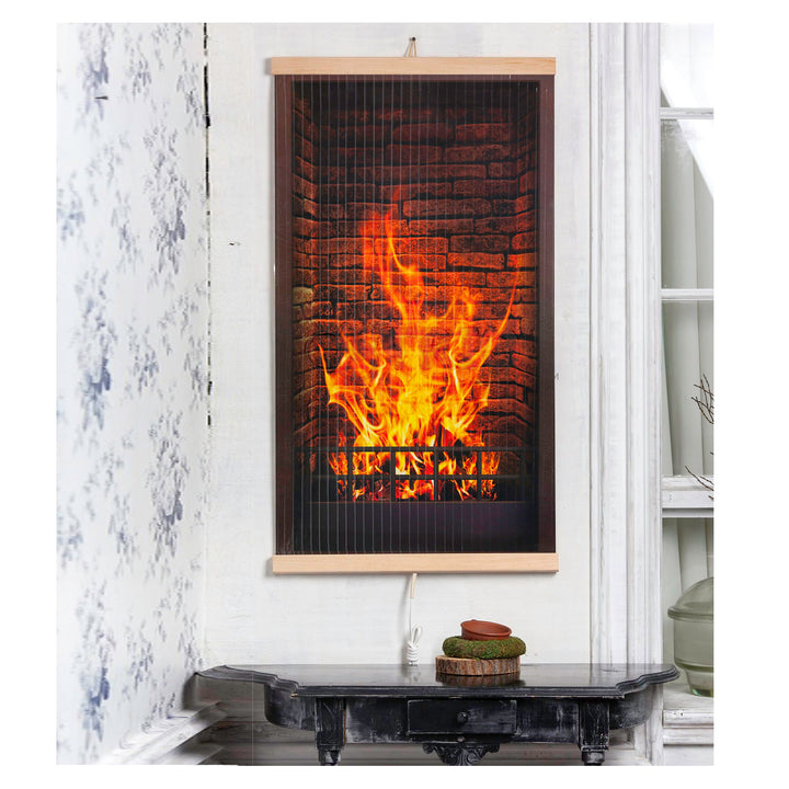 Estufa de infrarrojos - Panel calefactor flexible 430W con regulador TRIO Diseño 1 Chimenea, Dimensiones 100x57cm
