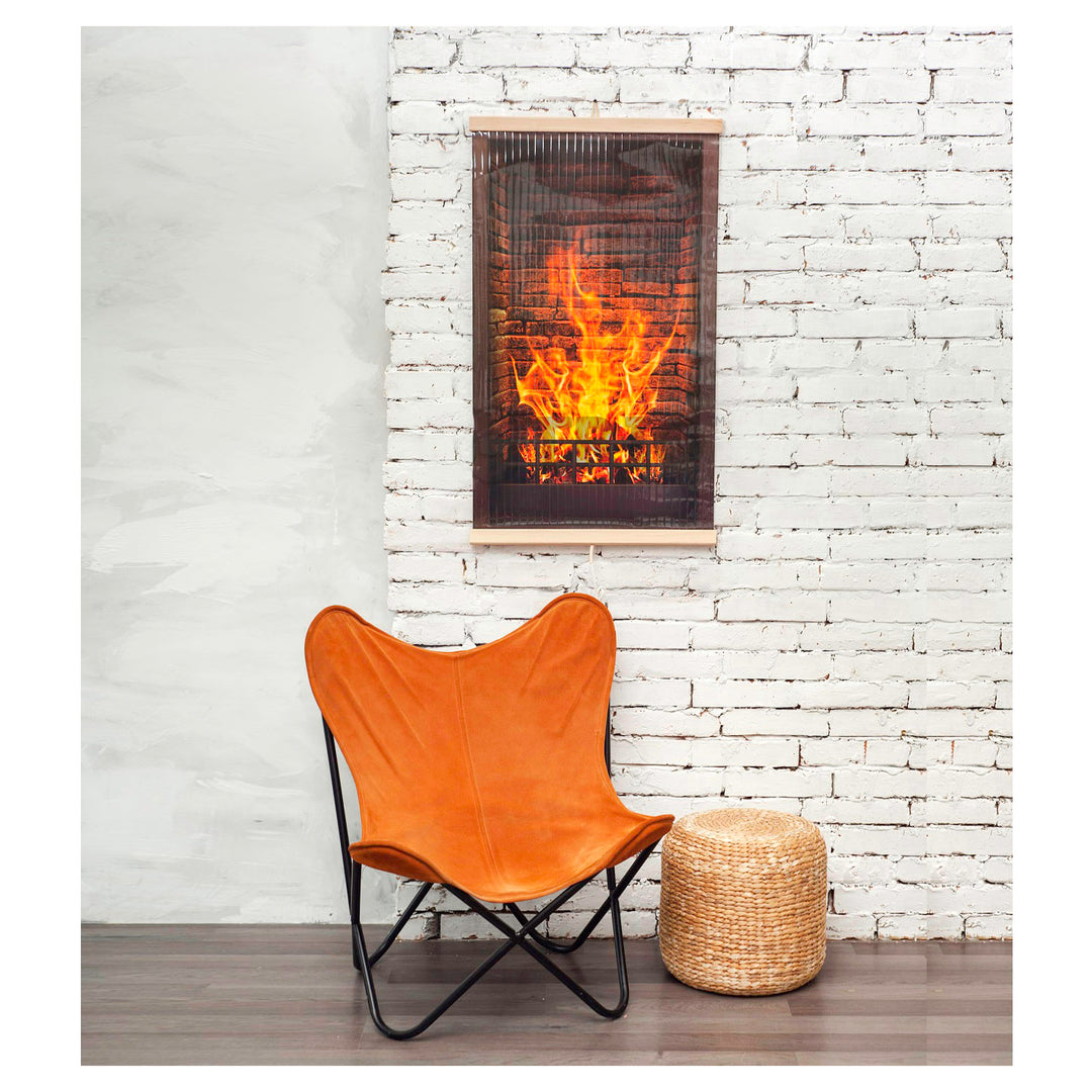 Estufa de infrarrojos - Panel calefactor flexible 430W con regulador TRIO Diseño 1 Chimenea, Dimensiones 100x57cm