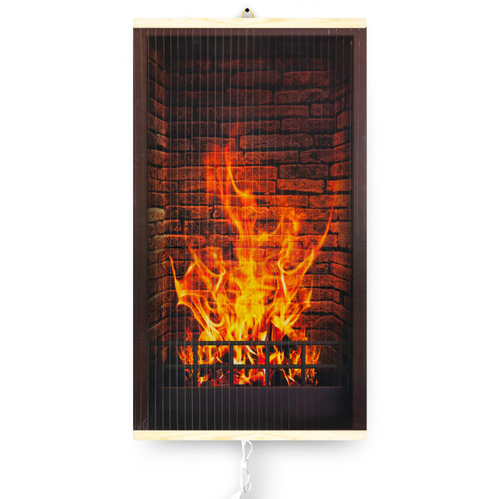 Estufa de infrarrojos - Panel calefactor flexible 430W con regulador TRIO Diseño 1 Chimenea, Dimensiones 100x57cm