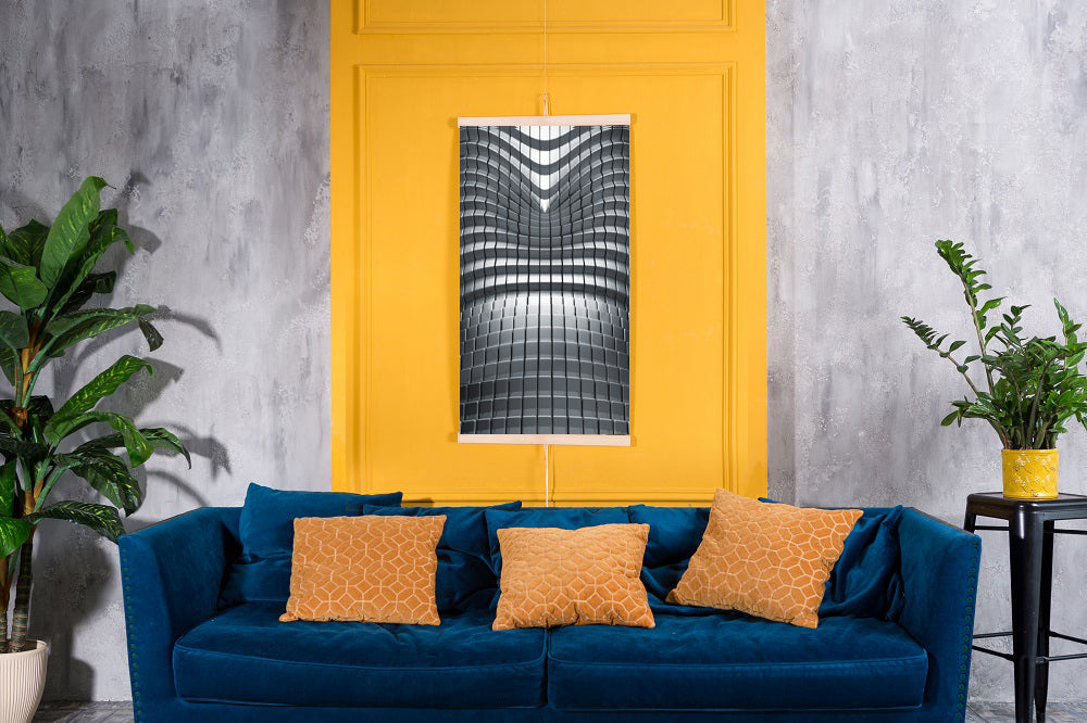 Aquecedor infravermelho - Painel de aquecimento flexível de 430 W com controlador TRIO, design abstrato 7, dimensões 100 x 57 cm