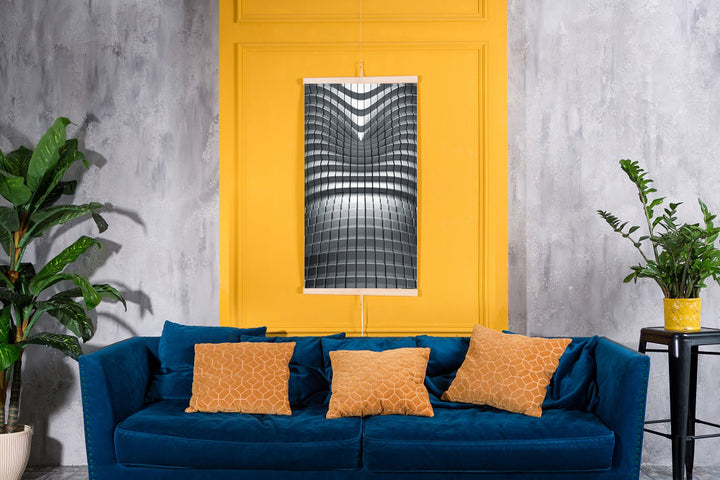 Aquecedor infravermelho - Painel de aquecimento flexível de 430 W com controlador TRIO, design abstrato 7, dimensões 100 x 57 cm