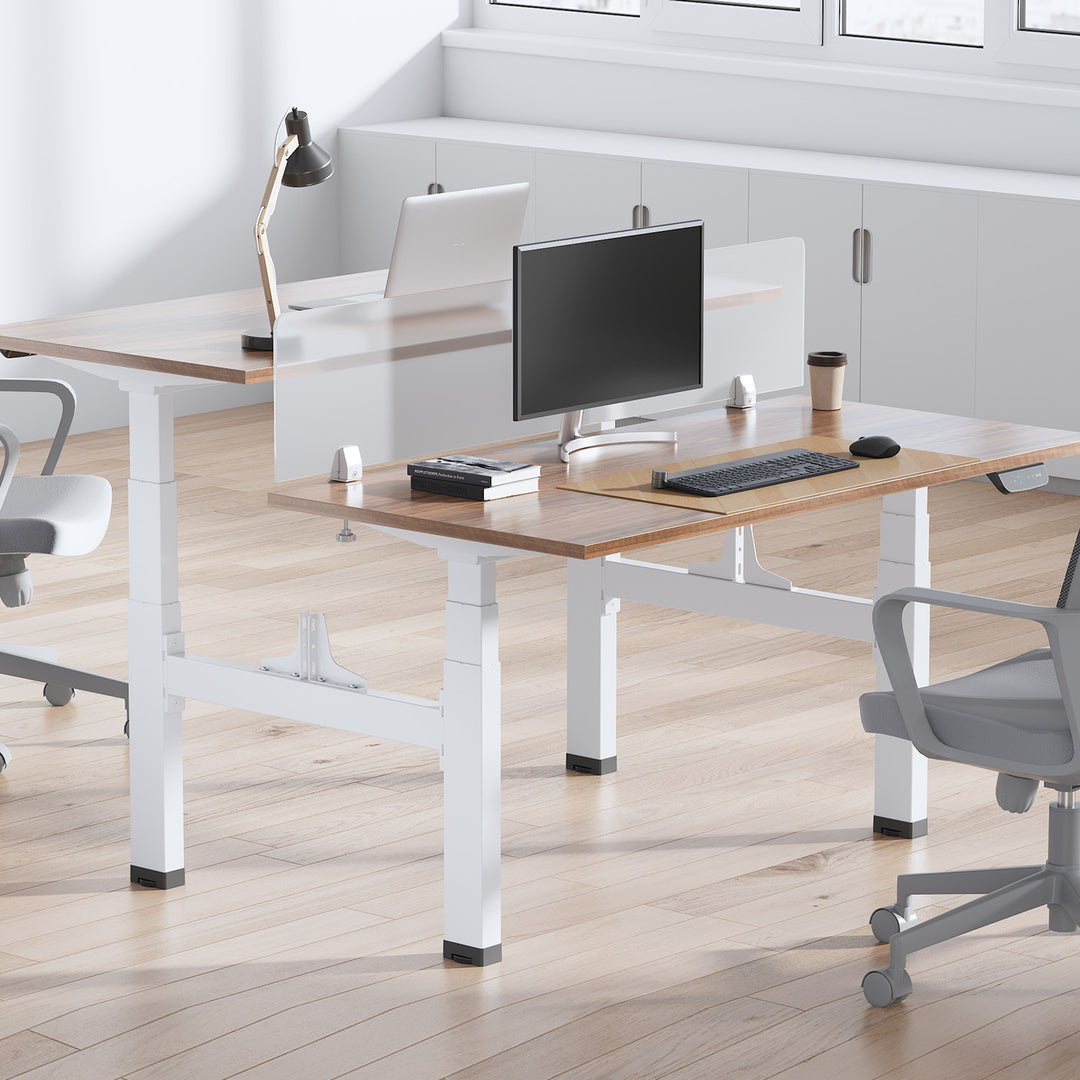 Mesa elétrica Ergo Office com altura dupla regulável, altura máxima 128cm, máximo 125kg x2, sem capa de assento (2 peças), branco, ER-404W