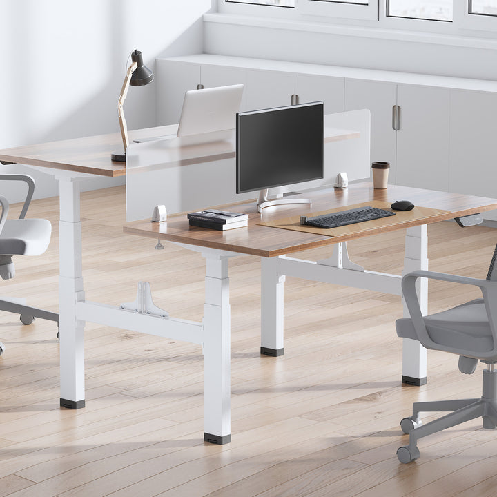 Mesa elétrica Ergo Office com altura dupla regulável, altura máxima 128cm, máximo 125kg x2, sem capa de assento (2 peças), branco, ER-404W