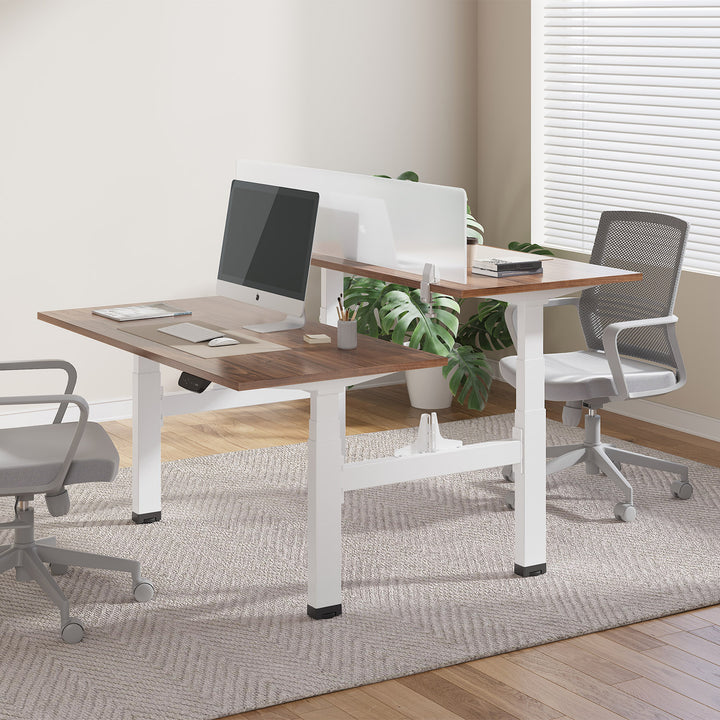 Mesa elétrica Ergo Office com altura dupla regulável, altura máxima 128cm, máximo 125kg x2, sem capa de assento (2 peças), branco, ER-404W