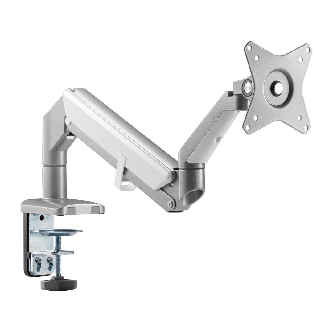 Soporte de monitor con muelle de gas Soporte de mesa Brazo de monitor Giratorio Inclinable Gira 13"-32" hasta 9kg VESA 75x75 100x100 (Gris)
