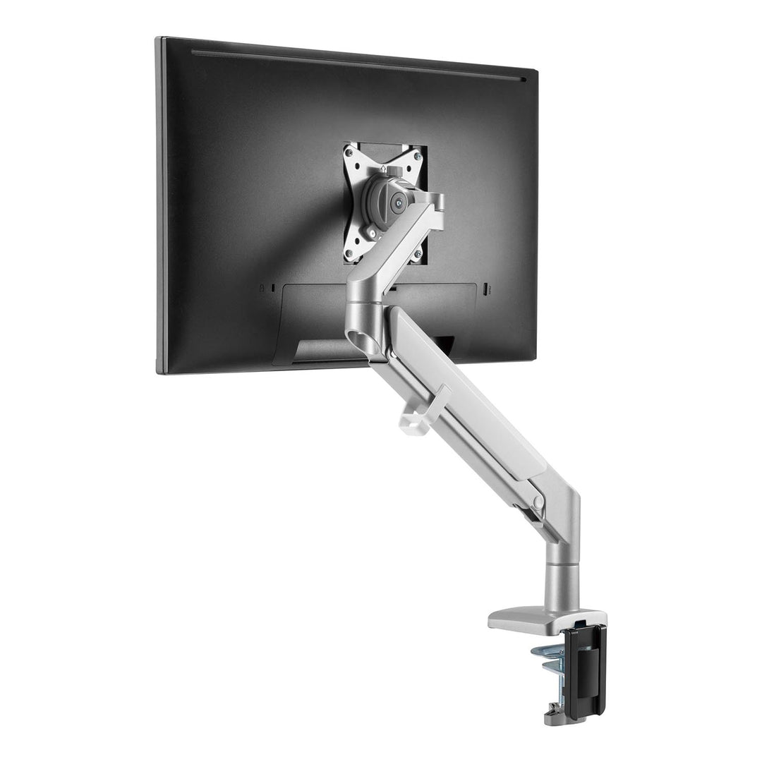 Soporte de monitor con muelle de gas Soporte de mesa Brazo de monitor Giratorio Inclinable Gira 13"-32" hasta 9kg VESA 75x75 100x100 (Gris)